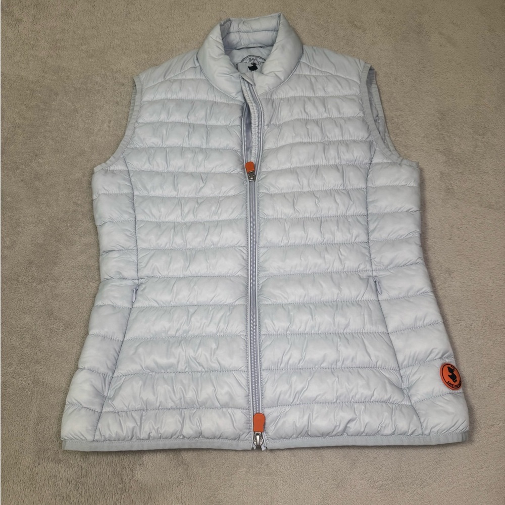 Womens Save the Duck Blue  Synthetic Down Light Puffer Vest Sz S